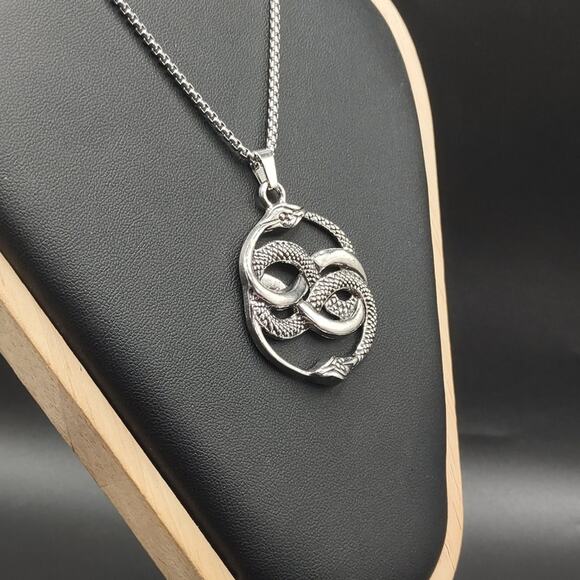 925 Plated Auryn Never Ending Story Necklace Halloween Christmas Birthday Gift - Picture 3 of 6